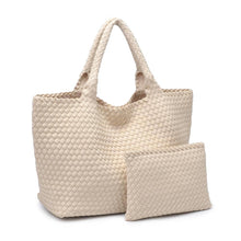 Load image into Gallery viewer, Sol Selene Sky's The Limit - Large Woven Neoprene Tote: Chocolate