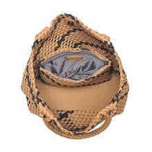 Load image into Gallery viewer, Sol Selene Sky's The Limit - Medium Woven Neoprene Tote: Sand Black