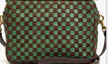 Load image into Gallery viewer, Clare V Midi Sac Woven Pine/Chocolate