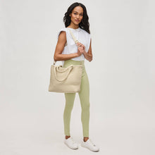 Load image into Gallery viewer, Sol Selene Sky's The Limit - Medium Laced Up Eco-Edition Tote: Beige