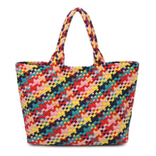 Load image into Gallery viewer, Sol Selene Sky's The Limit - Large Woven Neoprene Tote: Chocolate