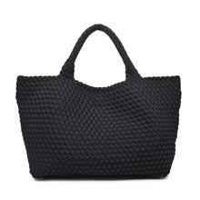 Load image into Gallery viewer, Sol Selene Sky's The Limit - Large Woven Neoprene Tote: Chocolate