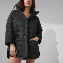 Load image into Gallery viewer, Lunya Quilted Silk Comforter Coat: Immersed Black/Immersed Black, S
