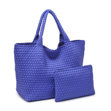 Load image into Gallery viewer, Sol Selene Sky's The Limit - Large Woven Neoprene Tote: Chocolate