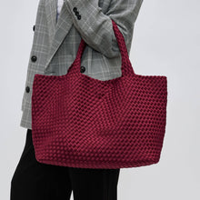 Load image into Gallery viewer, Sol Selene Sky's The Limit - Large Woven Neoprene Tote: Chocolate