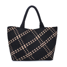 Load image into Gallery viewer, Sol Selene Sky's The Limit - Large Woven Neoprene Tote: Chocolate