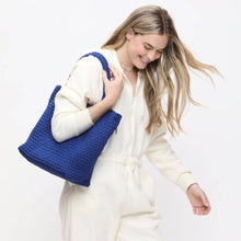 Load image into Gallery viewer, Sol Selene Sky's The Limit - Medium Woven Neoprene Tote: Sand Black