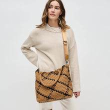 Load image into Gallery viewer, Sol Selene Sky's The Limit - Medium Woven Neoprene Tote: Sand Black