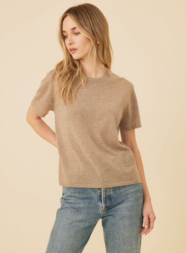 One Grey Day Laguna Merino Tee - Fawn