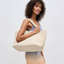 Load image into Gallery viewer, Sol Selene Sky's The Limit - Large Woven Neoprene Tote: Chocolate