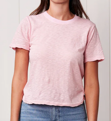 Stateside Supima Slub Jersey Softest Crew - Pink, White
