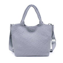 Load image into Gallery viewer, Sol Selene Sky's The Limit - Medium Woven Neoprene Tote: Sand Black