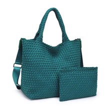 Load image into Gallery viewer, Sol Selene Sky's The Limit - Medium Woven Neoprene Tote: Sand Black