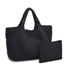 Load image into Gallery viewer, Sol Selene Sky's The Limit - Large Woven Neoprene Tote: Chocolate