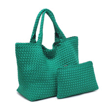 Load image into Gallery viewer, Sol Selene Sky's The Limit - Large Woven Neoprene Tote: Chocolate