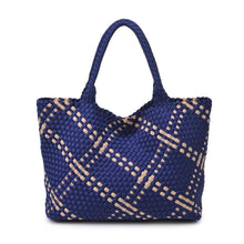 Load image into Gallery viewer, Sol Selene Sky's The Limit - Medium Woven Neoprene Tote: Sand Black