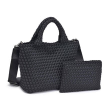 Load image into Gallery viewer, Sky's The Limit - Woven Neoprene Small Crossbody: Navy Nude