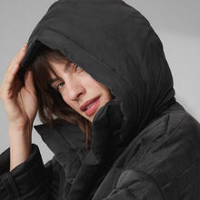 Load image into Gallery viewer, Lunya Quilted Silk Comforter Coat: Immersed Black/Immersed Black, S