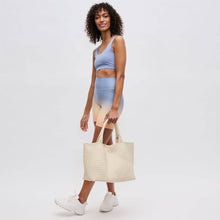 Load image into Gallery viewer, Sol Selene Sky's The Limit - Large Woven Neoprene Tote: Chocolate