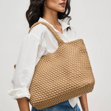 Load image into Gallery viewer, Sol Selene Sky's The Limit - Medium Laced Up Eco-Edition Tote: Black
