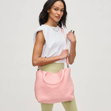 Load image into Gallery viewer, Sol Selene Sky's The Limit - Medium Woven Neoprene Tote: Sand Black