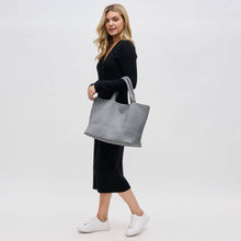 Load image into Gallery viewer, Sol Selene Sky's The Limit - Large Woven Neoprene Tote: Chocolate