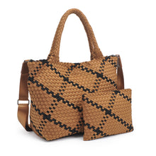Load image into Gallery viewer, Sol Selene Sky's The Limit - Medium Woven Neoprene Tote: Sand Black