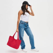 Load image into Gallery viewer, Sol Selene Sky's The Limit - Large Woven Neoprene Tote: Chocolate