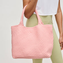 Load image into Gallery viewer, Sol Selene Sky's The Limit - Medium Woven Neoprene Tote: Sand Black