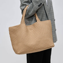 Load image into Gallery viewer, Sol Selene Sky's The Limit - Large Woven Neoprene Tote: Chocolate