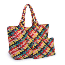Load image into Gallery viewer, Sol Selene Sky's The Limit - Large Woven Neoprene Tote: Chocolate