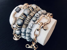 Load image into Gallery viewer, Eye Candy Chunky oval chain with cz gold and gunmetal pave carabiner