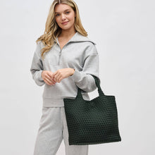 Load image into Gallery viewer, Sol Selene Sky's The Limit - Medium Woven Neoprene Tote: Sand Black
