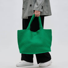 Load image into Gallery viewer, Sol Selene Sky's The Limit - Large Woven Neoprene Tote: Chocolate