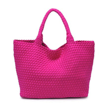 Load image into Gallery viewer, Sol Selene Sky's The Limit - Large Woven Neoprene Tote: Chocolate