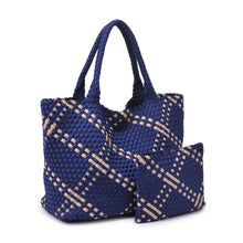 Load image into Gallery viewer, Sol Selene Sky's The Limit - Medium Woven Neoprene Tote: Sand Black