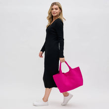 Load image into Gallery viewer, Sol Selene Sky's The Limit - Large Woven Neoprene Tote: Chocolate