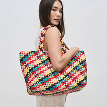 Load image into Gallery viewer, Sol Selene Sky's The Limit - Large Woven Neoprene Tote: Chocolate