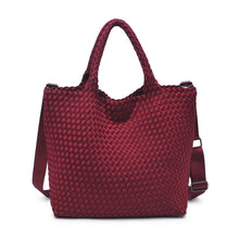 Load image into Gallery viewer, Sol Selene Sky's The Limit - Medium Woven Neoprene Tote: Sand Black