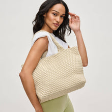 Load image into Gallery viewer, Sol Selene Sky's The Limit - Medium Laced Up Eco-Edition Tote: Black