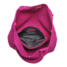 Load image into Gallery viewer, Sol Selene Sky's The Limit - Medium Woven Neoprene Tote: Sand Black