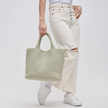 Load image into Gallery viewer, Sol Selene Sky's The Limit - Medium Woven Neoprene Tote: Sand Black