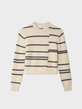 Load image into Gallery viewer, White + Warren Cashmere Broken Stripe Crew