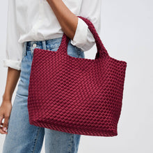Load image into Gallery viewer, Sol Selene Sky's The Limit - Medium Woven Neoprene Tote: Sand Black
