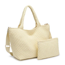Load image into Gallery viewer, Sky's The Limit - Medium Laced Up Eco-Edition Tote: Nude