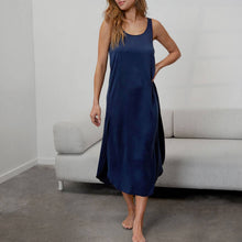 Load image into Gallery viewer, Lunya Washable Silk Tulip Dress: Deep Blue, M