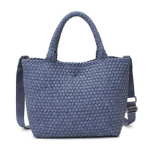 Load image into Gallery viewer, Sol Selene Sky's The Limit - Medium Woven Neoprene Tote: Sand Black