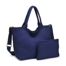 Load image into Gallery viewer, Sol Selene Sky's The Limit - Medium Laced Up Eco-Edition Tote: Black