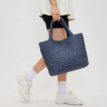 Load image into Gallery viewer, Sol Selene Sky's The Limit - Medium Woven Neoprene Tote: Sand Black