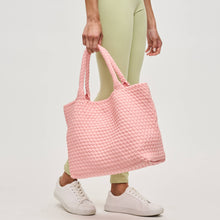 Load image into Gallery viewer, Sol Selene Sky's The Limit - Medium Woven Neoprene Tote: Sand Black